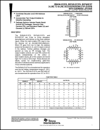 SN74ALS137AD datasheet:  3-LINE TO 8-LINE DECODERS/DEMULTIPLEXERS WITH ADDRESS LATCHES SN74ALS137AD