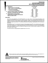 SN74ALS156D datasheet:  DECODERS/DEMULTIPLEXERS WITH OPEN-COLLECTOR OUTPUTS SN74ALS156D