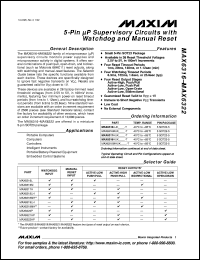 MAX6330LUR-T datasheet: Precision shunt regulator with reset. Reset threshold 4.63V, shunt regulator voltage 5.0V MAX6330LUR-T