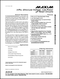 MAX6351LTUT-T datasheet: Dual-voltage microprocessor supervisory circuit with manual reset. Reset threshold 4.63V (Vcc5) and 3.08V (Vcc3). Active-low push-pull reset output 5V and 3V. MAX6351LTUT-T