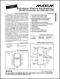 MAX705EPA datasheet: Low-cost, microprocessor supervisory circuit. Active-low manual reset input. Independent watchdog timer - 1.6s timeout. Precision supply-voltage monitor 4.65V. MAX705EPA