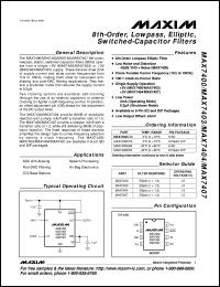 MAX7480ESA datasheet: 8th-order, lowpass, butterworth, switched-capacitor filter MAX7480ESA