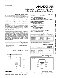 MAX7480EPA datasheet: 8th-order, lowpass, butterworth, switched-capacitor filter MAX7480EPA