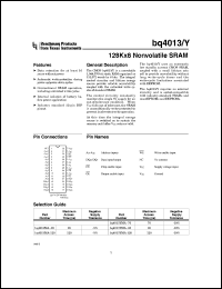 BQ4013YMA-120 datasheet:  128KX8 NONVOLATILE SRAM BQ4013YMA-120