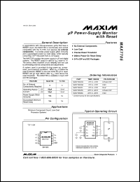 MAX793TCPE datasheet: Microprocessor supervisory circuit. Reset threshold 3.00V to 3.15V. Active-low reset.Active-high reset.Low-line early warning output.Backup-battery switchover.External switch driver.Power-fail comparator.Battery OK output.Watchdog input.Manual reset inp. MAX793TCPE