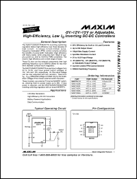MAX796EPE datasheet: Step-down controller with synchronous rectifier for CPU power. 3.3V/5V or adjustable main output. Regulates positive secondary voltage (such as +12V) MAX796EPE