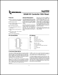 BQ2202PN datasheet:  SRAM NONVOLATILE CONTROLLER IC WITH RESET BQ2202PN