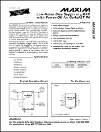 MAX8866TEUA datasheet: Dual, low-dropout, 100mA linear regulator with auto-discharge function. Preset output voltage 3.15V MAX8866TEUA