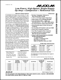 MAX921ESA datasheet: Single micropower, low-voltage comparator. Internal 1.182V+-1% voltage rsference Internal programmable hysteresis. MAX921ESA