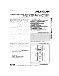MAX942CPA datasheet: Dual, high-speed, low-power, 3V or 5V single-supply, Rail-to-Rail comparator MAX942CPA