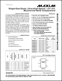 MAX971ESA datasheet: Ultra-low-power, open-drain, single comparator. Internal precision reference 1%. Internal hysteresis yes. MAX971ESA