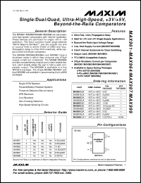 MAX971MJA datasheet: Ultra-low-power, open-drain, single comparator. Internal precision reference 1%. Internal hysteresis yes. MAX971MJA