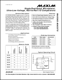 MAX977ESD datasheet: Dual, +3V and +5V dual-speed comparator with auto-standby. . MAX977ESD