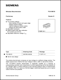TCA965B datasheet: Window discriminator TCA965B