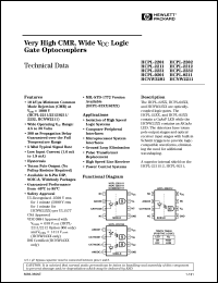 HCPL-2201 datasheet: Very high CMR, wide V logic gate optocouplers HCPL-2201