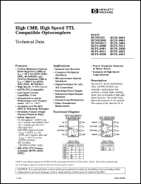 HCPL-0601 datasheet: High CMR, high speed TTL compatible optocoupler HCPL-0601