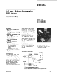 HLMP-R100 datasheet: 2.5mm x 7.6mm rectangular LED lamp HLMP-R100