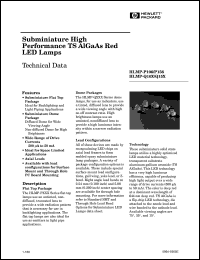 HLMP-P106 datasheet: Subminiature high performance TS AlGaAs red LED lamp HLMP-P106