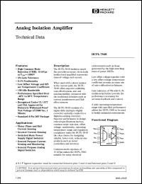 HCPL-7840 datasheet: Analog isolation amplifier HCPL-7840