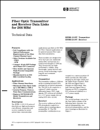 HFBR-1119T datasheet: Fiber optic transmitter and receiver data links for 266MBd HFBR-1119T