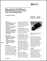 HFBR-5302 datasheet: Fibre channel 266MBd transceiver in low cost 1x9 package style HFBR-5302