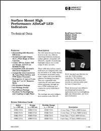 HSMD-T525 datasheet: Surface mount high performance AlInGaP LED indicator HSMD-T525