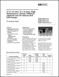 HLMA-DL05 datasheet: 5mm, 3mm, high performance, tinted, diffused, AlInGaP, and TS AlGaAs red LED lamp HLMA-DL05