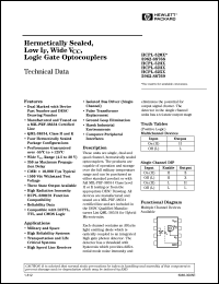 HCPL-5200#300 datasheet: Hermetically sealed, low I, wide V, logic gate optocoupler HCPL-5200#300