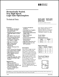 HCPL-5400#200 datasheet: Hermetically sealed, very high speed, logic gate optocoupler HCPL-5400#200