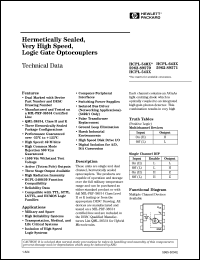 HCPL-5400#100 datasheet: Hermetically sealed, very high speed, logic gate optocoupler HCPL-5400#100