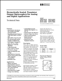 HCPL-257K#100 datasheet: Hermetically sealed, transistor output optocoupler for analog and digital applications HCPL-257K#100