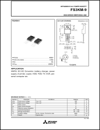 FS3KM-9 datasheet: 3A power mosfet for high-speed switching use FS3KM-9