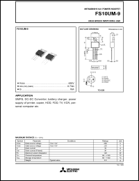 FS10UM-9 datasheet: 10A power mosfet for high-speed switching use FS10UM-9