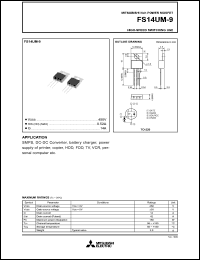 FS14UM-9 datasheet: 14A power mosfet for high-speed switching use FS14UM-9