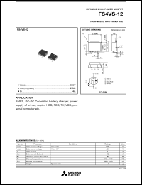 FS4VS-12 datasheet: 4A power mosfet for high-speed switching use FS4VS-12