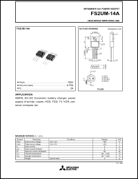 FS2UM-14A datasheet: 2A power mosfet for high-speed switching use FS2UM-14A