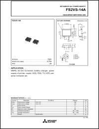 FS2VS-14A datasheet: 2A power mosfet for high-speed switching use FS2VS-14A