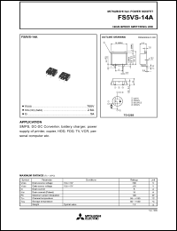 FS5VS-14A datasheet: 5A power mosfet for high-speed switching use FS5VS-14A