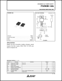 FS5KM-14A datasheet: 5A power mosfet for high-speed switching use FS5KM-14A