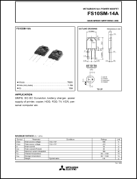 FS10SM-14A datasheet: 10A power mosfet for high-speed switching use FS10SM-14A