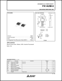 FK14UM-9 datasheet: 14A power mosfet for high-speed switching use FK14UM-9