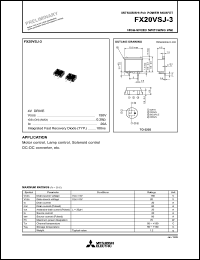 FX20VSJ-3 datasheet: 20A power mosfet for high-speed switching use FX20VSJ-3