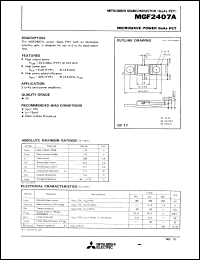 MGF2407A datasheet: 75 mA microwave power GaAs fet MGF2407A