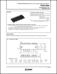 PS21204 datasheet: 15A power module for transfer-mold type insulated type PS21204