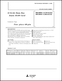 MF38M1-LSDAGXX datasheet: 8/16 pin data bus, 4M static RAM card MF38M1-LSDAGXX