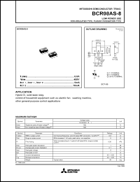 BCR08AS-8 datasheet: 0.8A semiconductor for low power use non-insulated type, planar passivation type BCR08AS-8