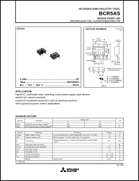 BCR5AS datasheet: 5A semiconductor for medium power use, non-insulated type, planar passivation type BCR5AS