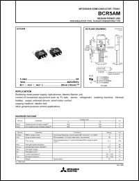 BCR5AM datasheet: 5A semiconductor for medium power use, non-insulated type, planar passivation type BCR5AM