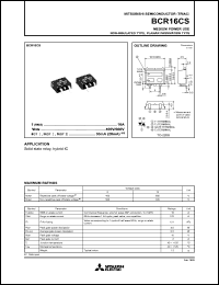 BCR16CS datasheet: 16A semiconductor for medium power use, non-insulated type, planar passivation type BCR16CS