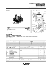 BCR30GM datasheet: 30A semiconductor for medium power use, non-insulated type, glass passivation type BCR30GM
